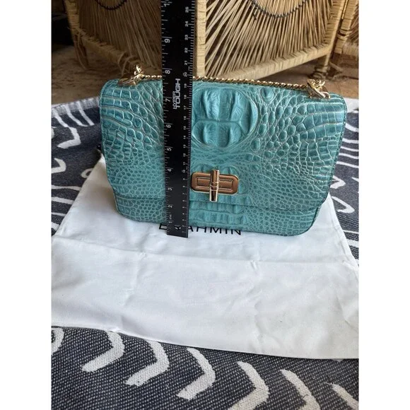New Brahmin Mermaid Green Rosalie Crossbody with Turn Lock Flap Closure - Picture 10 of 10